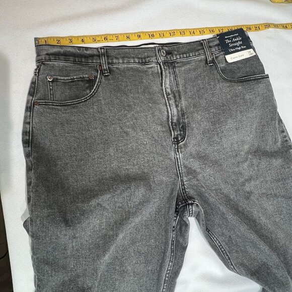 Abercrombie Fitch Ankle Straight Ultra High Rise Jeans Curve Love Sz 34 18R Gray - Picture 7 of 12